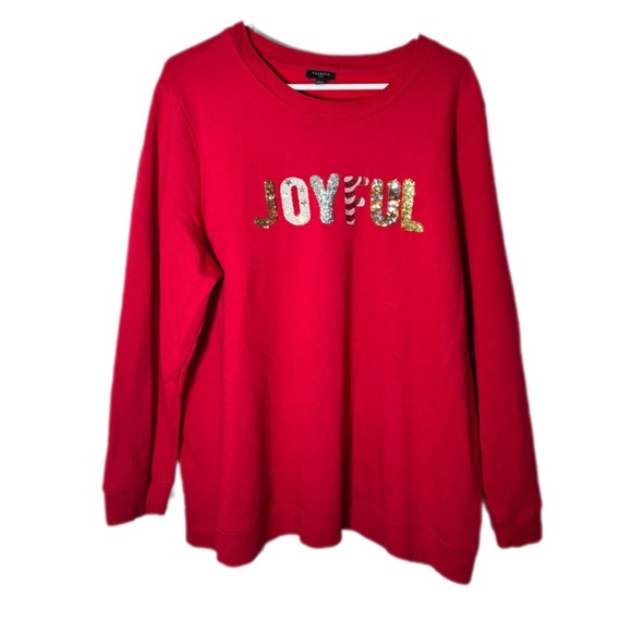 NWT Talbots Sparkling Appliqué Joyful Sweatshirt - Picture 1 of 5